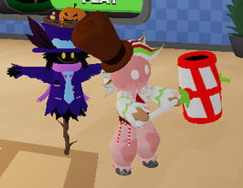 A screenshot of Wafer and Hayes from the Tower Heroes lobby.