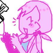 a doodle of yasuho hirose from jojolion, clapping her hands in amusement